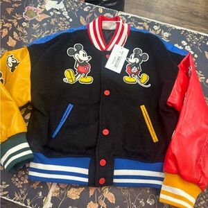 💙BNWT Disney | Kith Kids for Mickey & Friends Wool Varsity Jacket - Black XS 4/5
